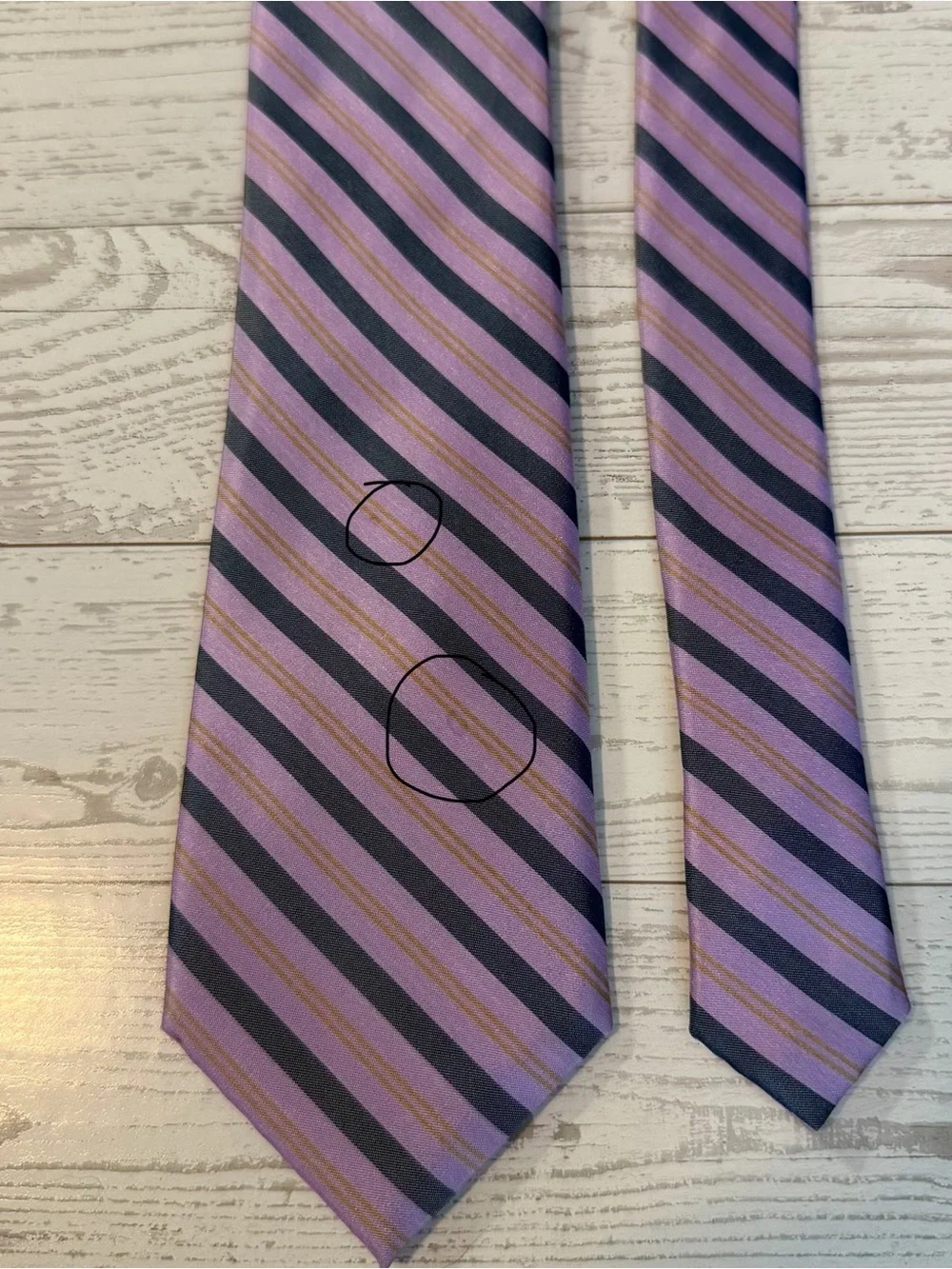 Haggar, 100% Silk, Striped Tie, Purple Gold, Necktie